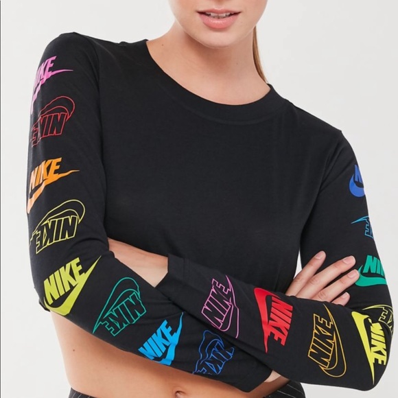 nike rainbow crop top